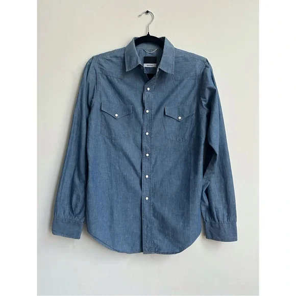 Saint Laurent women men unisex Blue Denim jean chambray Shirt small FR38 2 4 - Picture 1 of 6
